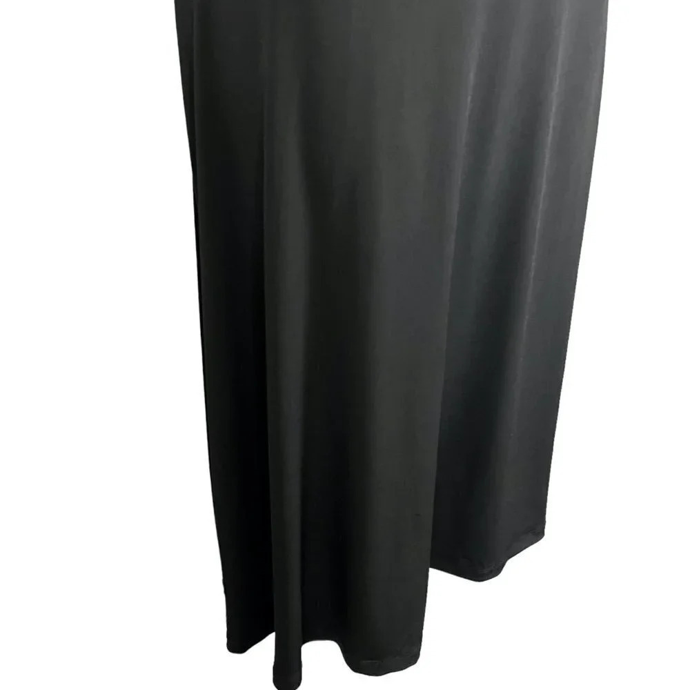 Madison Leigh Womens Black Pink Sleeveless Jersey Knit Stretch Midi Dress sz 10 - Picture 7 of 16